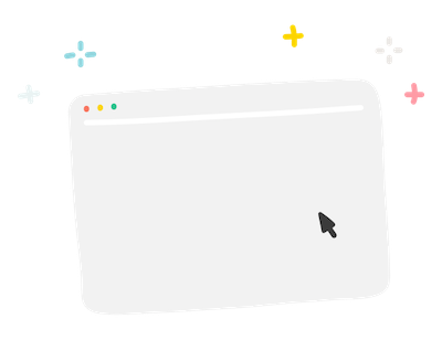 Illustration of a interface with a mouse on the screen.